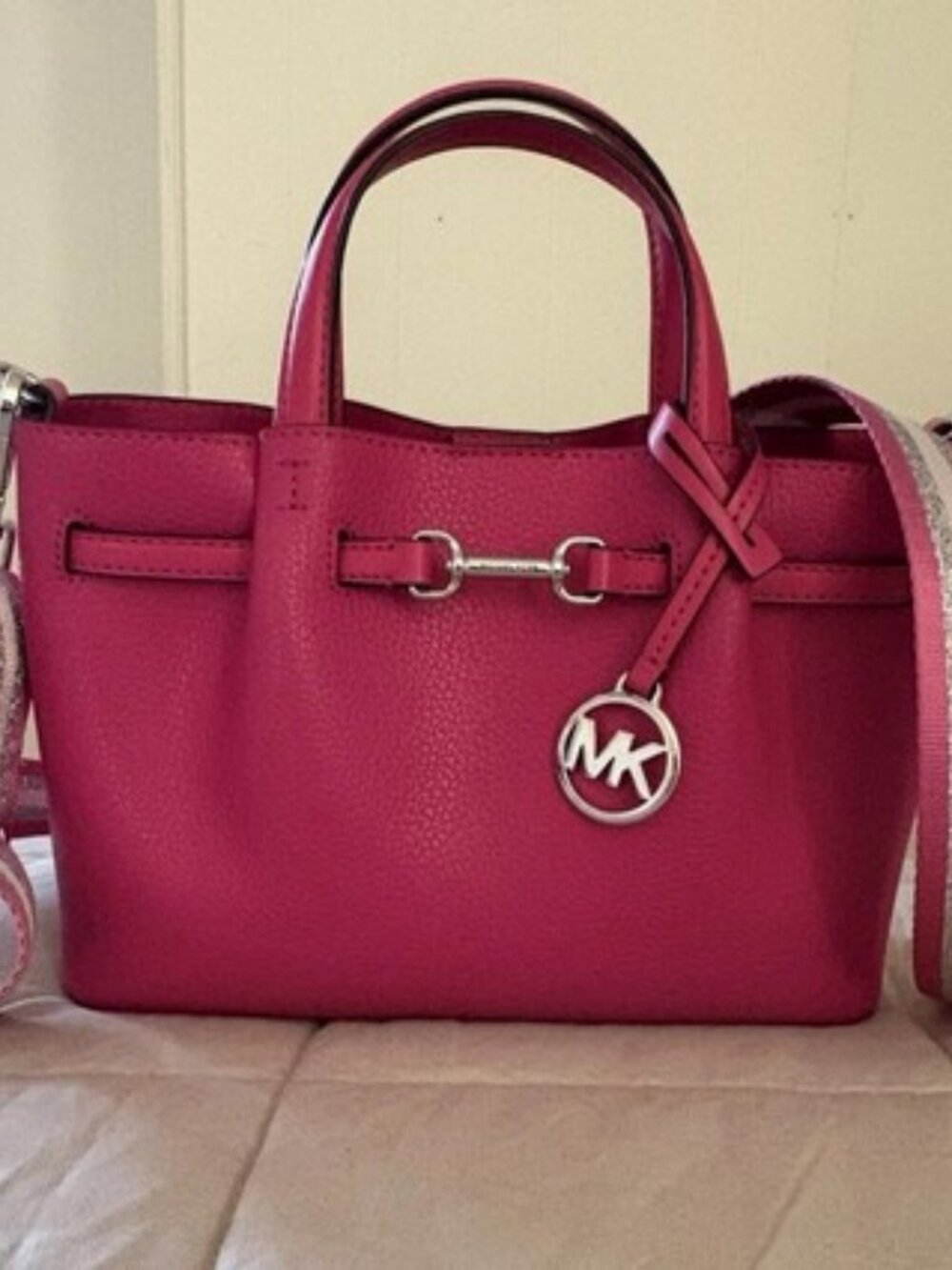 Michael Kors Handbag Satchel Carson Dragonfruit Pink